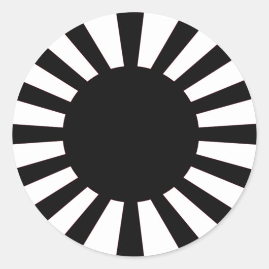 Japanse rijzende zon vlag ronde sticker (Voorkant)