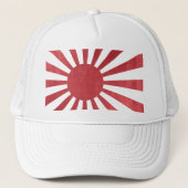 Japanse rijzende zonvlag (licht verstoord) trucker pet (Voorkant)