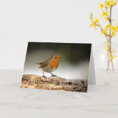 Japanse Robin Birthday Card Kaart (Gele Bloem)