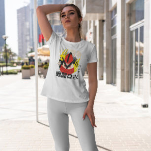 Japanse robot met vuur t-shirt