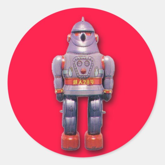 Japanse robotStickers (blad van 6) Ronde Sticker (Voorkant)