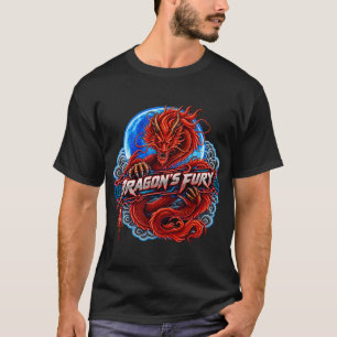 Japanse Rode Draak Grafische Shirt, Cyberpunk Gami T-shirt