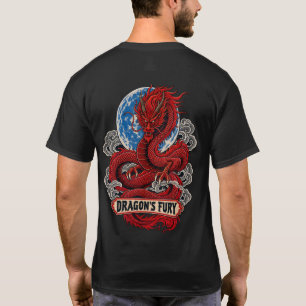Japanse Rode Draak Grafische Shirt, Cyberpunk Gami T-shirt