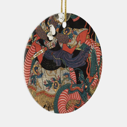 Japanse rode draak Keramisch Ornament (Rechts)