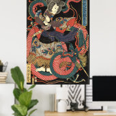 Japanse rode draak Poster (Thuiskantoor)