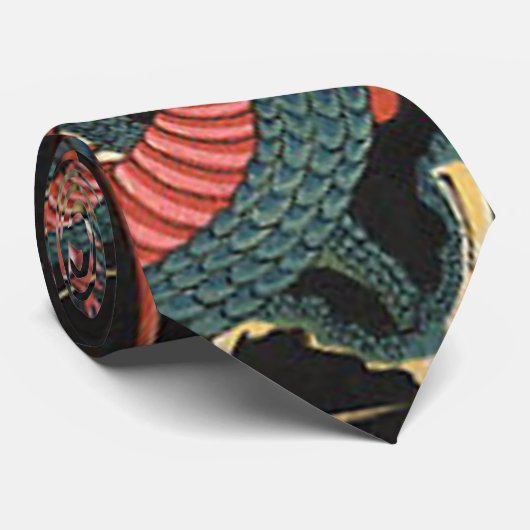  Japanse rode draak Stropdas (Opgerold)