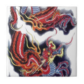 Japanse rode draak tegeltje (Voorkant)