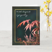 Japanse rode esdoorn reflecties sympathie kaart (Gele Bloem)