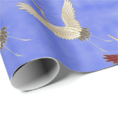 Japanse rode gekroonde kraanvogels cadeaupapier (Rol Hoek)