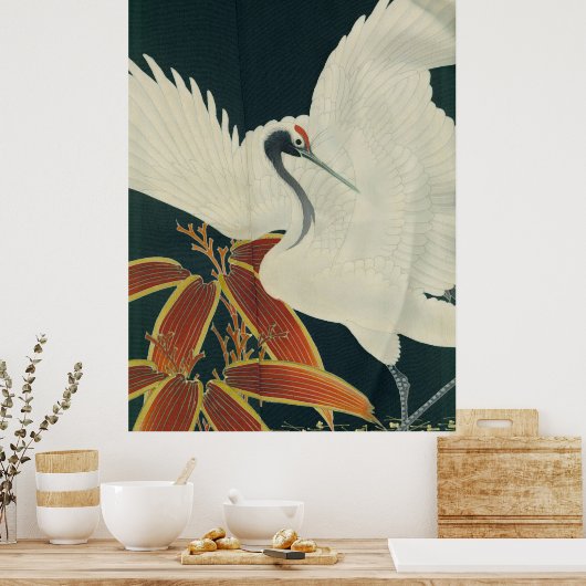 Japanse rode kraan Kunst Poster (Keuken)