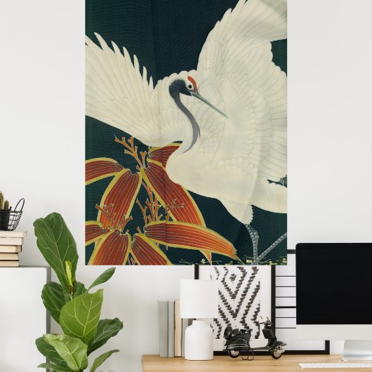 Japanse rode kraan Kunst Poster (Thuiskantoor)