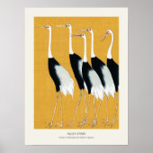 Japanse rode kroon kraanvogels kudde Ogata Korin Poster (Voorkant)
