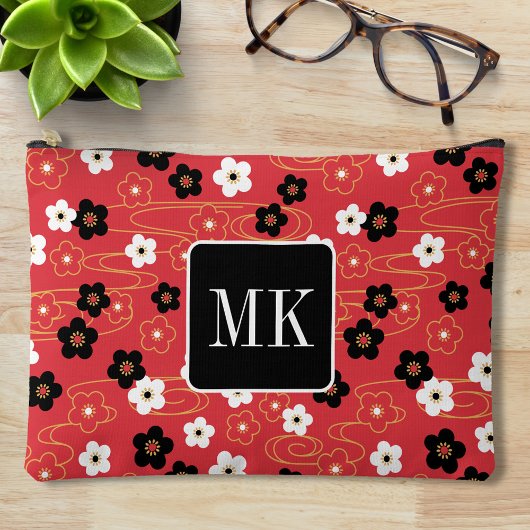 Japanse Rode Sakurabloes Monogram Beginletters Etui