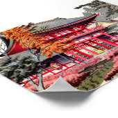 Japanse rode tempellente poster (Hoek)