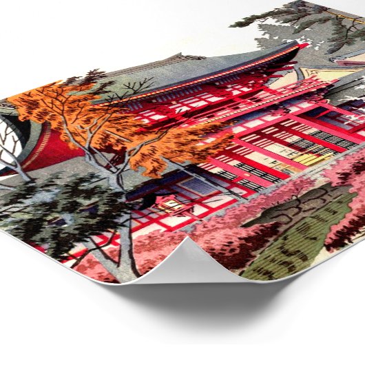 Japanse rode tempellente poster (Hoek)