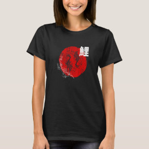 Japanse Rode Zon Koi Vis & Sakura Kersenbloesem T-shirt