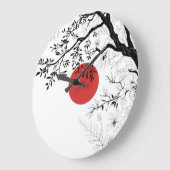 Japanse Rode Zon & Penseelboom Kunst Grote Klok (Hoek)