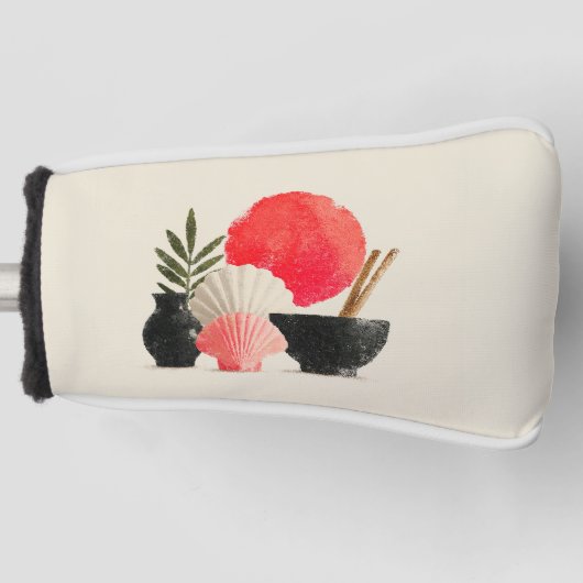 Japanse Rode Zon Stilleven Golfheadcover (Voorkant)