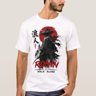 Japanse Ronin Samurai Krijger – Wandel Alleen Bush T-shirt