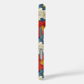 Japanse Rood Bloemmotief met Initialen Case-Mate iPhone Case (Achterkant / Rechts)