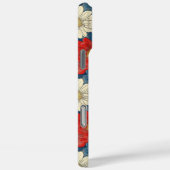 Japanse Rood Bloemmotief met Initialen Case-Mate iPhone Case (Achterkant / Rechts)
