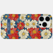 Japanse Rood Bloemmotief met Initialen Case-Mate iPhone Case (Achterkant (horizontaal))