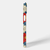 Japanse Rood Bloemmotief met Initialen Case-Mate iPhone Case (Achterkant / Rechts)