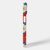 Japanse Rood Bloemmotief met Initialen Case-Mate iPhone Case (Achterkant / Rechts)