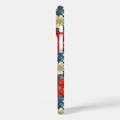 Japanse Rood Bloemmotief met Initialen Case-Mate iPhone Case (Achterkant / Links)