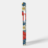 Japanse Rood Bloemmotief met Initialen Case-Mate iPhone Case (Achterkant / Links)