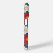 Japanse Rood Bloemmotief met Initialen Case-Mate iPhone Case (Achterkant / Rechts)
