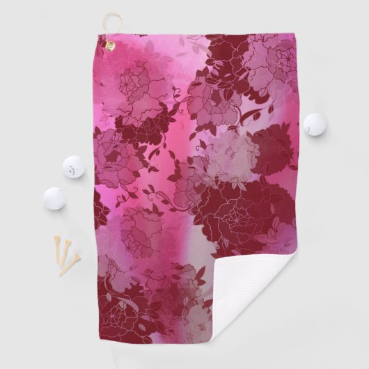 Japanse roodbloem. golfhanddoek (Insitu)