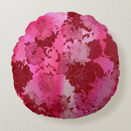 Japanse roodbloem. rond kussen