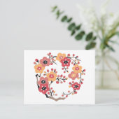 Japanse roodbloesems Cirkel Briefkaart (Staand voorkant)