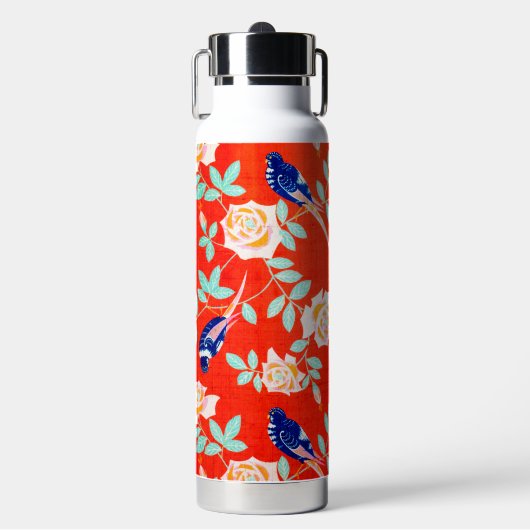 Japanse Roos Bloem Ontwerp Waterfles (Voorkant)
