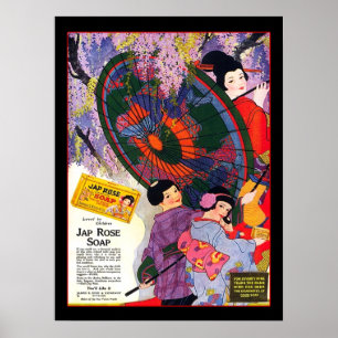 Japanse Roos Zeep Adverteren Poster