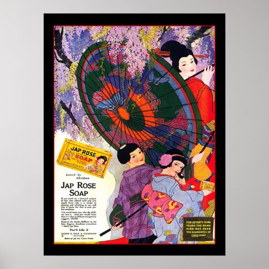  Japanse Roos Zeep Adverteren Poster (Voorkant)