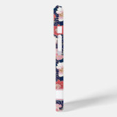 Japanse Roze Bloempatroon met Monogram Case-Mate iPhone Case (Achterkant / Links)
