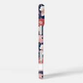 Japanse Roze Bloempatroon met Monogram Case-Mate iPhone Case (Achterkant / Rechts)