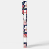 Japanse Roze Bloempatroon met Monogram Case-Mate iPhone Case (Achterkant / Links)