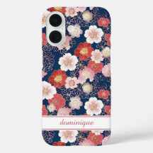 Japanse Roze Bloempatroon met Monogram
