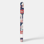 Japanse Roze Bloempatroon met Monogram Case-Mate iPhone Case (Achterkant / Rechts)