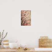 JAPANSE ROZE BOTANISCHE KUNST POSTER (Keuken)