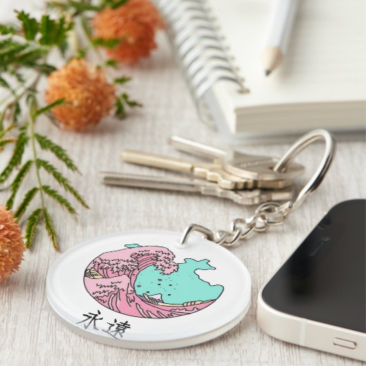 Japanse roze golf Sleutelhanger (Voorkant Rechts)