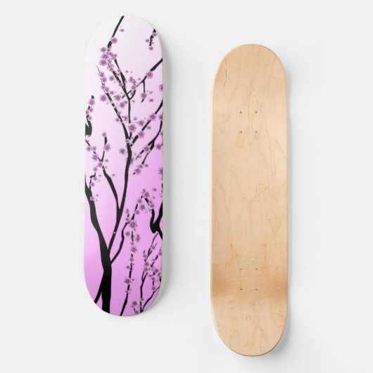Japanse roze kersenbloesem persoonlijk skateboard (Voorkant)