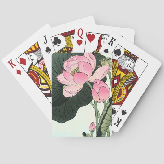 Japanse roze Lotus Flower Poker-kaarten Pokerkaarten (Achterkant)