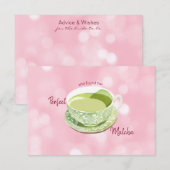 Japanse Roze Matcha Bruidsfeest Advies & Wensen Informatiekaartje (Voorkant / Achterkant)