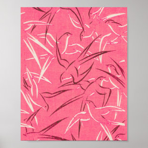 Japanse roze roze roze koningsdruk Poster