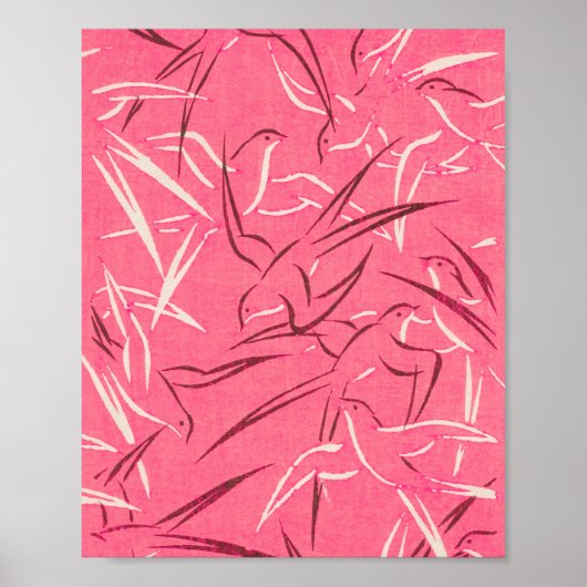  Japanse roze roze roze koningsdruk Poster (Voorkant)