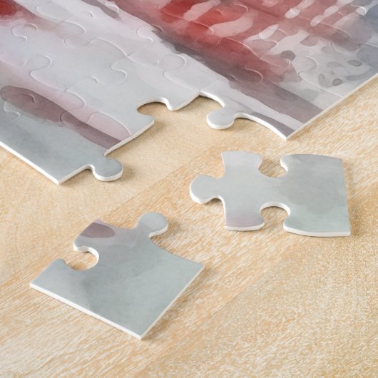 Japanse roze Sakura architectuur Legpuzzel (Zijkant)